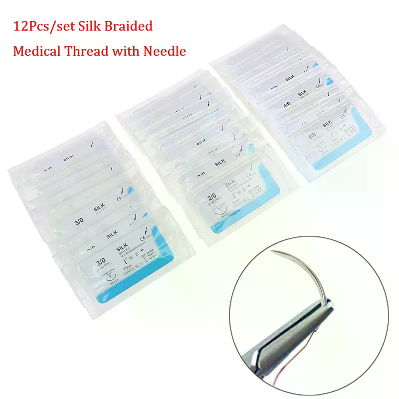 Medical Lab Kit - 12 adet ipek diş dikiş seti