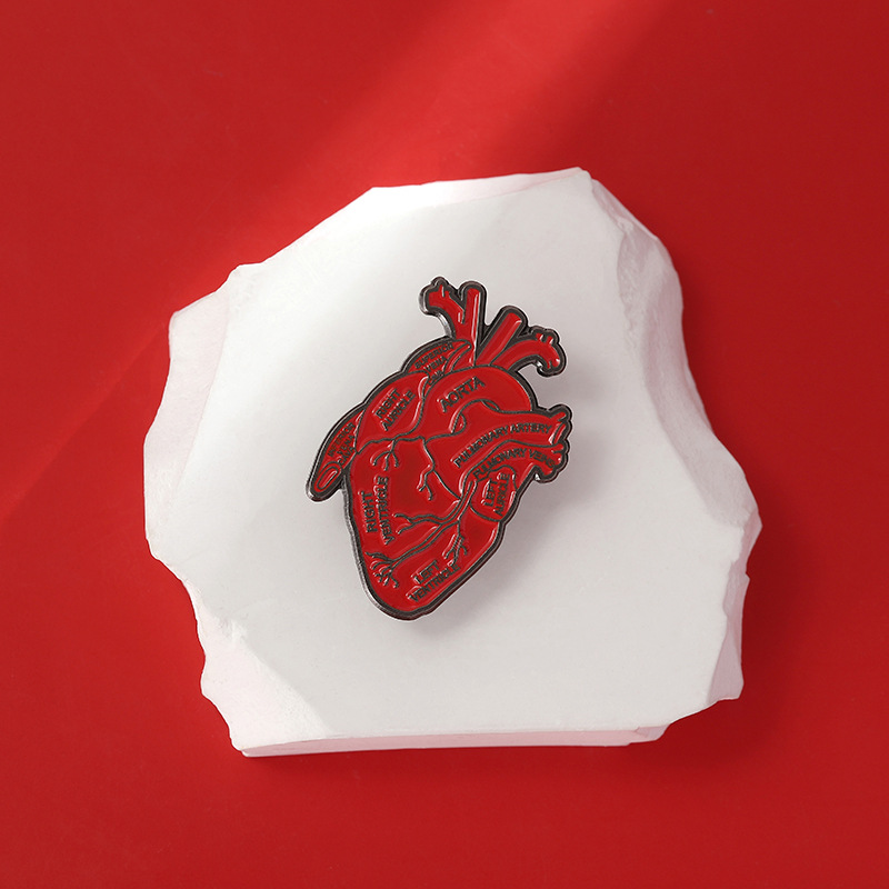 Anatomik kalp emaye pin broş t - Medical Label incelemesi ve fiyatı